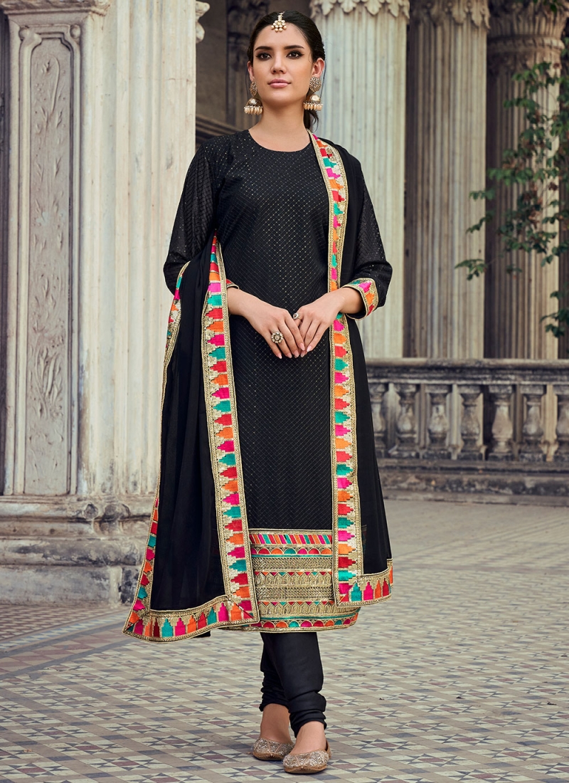 Fantastic Crepe Silk Churidar Salwar Suit