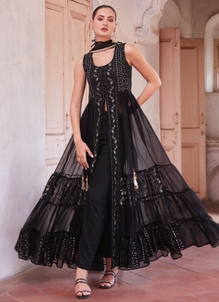 Black Sequins Designer Salwar Kameez