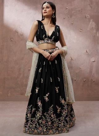 Black Thread Work Lehenga Choli