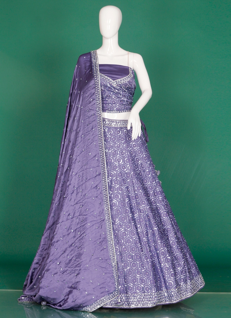 Blissful Crepe Silk Diamond Work Lehenga Choli