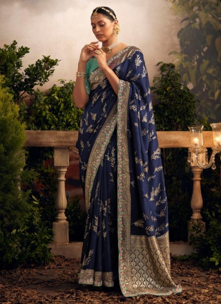 Blue Viscose Reception Classic Saree