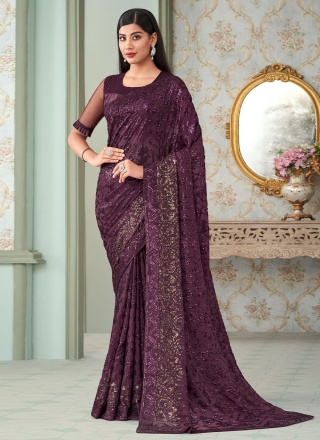 Breathtaking Sequins Georgette Saree