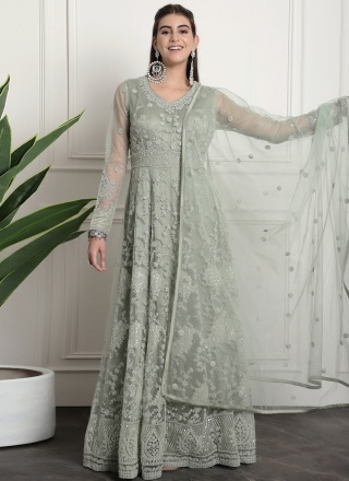 Catchy Green Net Salwar Suit
