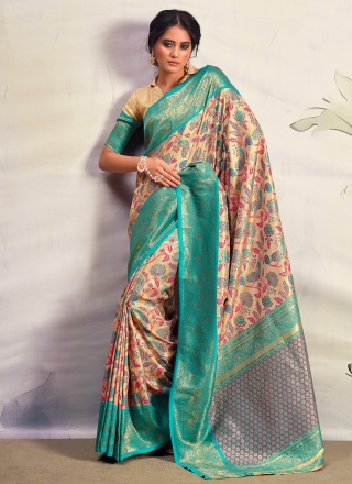 Charismatic Cream Designer Saree