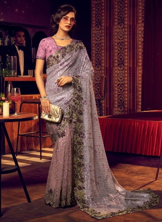 Charming Purple Wedding Saree