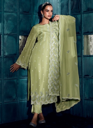 Charming Silk Green Salwar Kameez