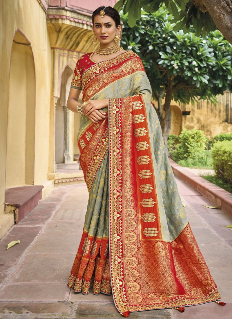 Cherubic Grey Trendy Saree