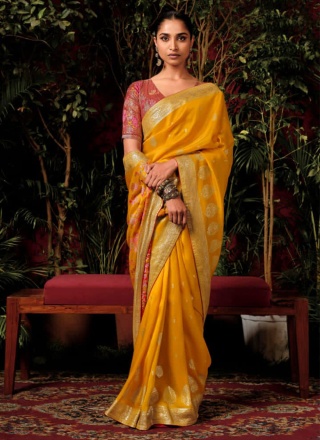 Cherubic Zari Viscose Designer Saree