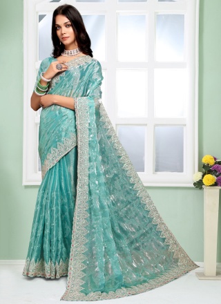 Chic Embroidered Silk Classic Saree