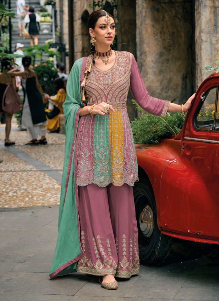 Chinon Diamond Work Palazzo Salwar Kameez