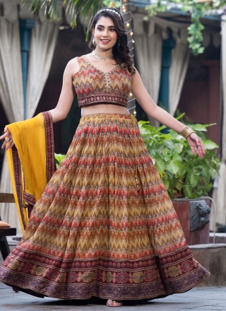 Chinon Multi Colour Readymade Lehenga Choli