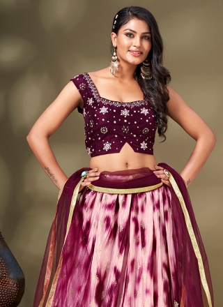 Chinon Rose Pink Designer Lehenga Choli