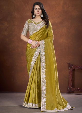 Classic Saree Sequins Crush in Green