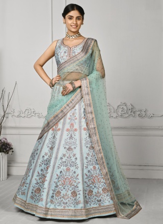 Classy Swarovski Aqua Blue Lehenga Choli