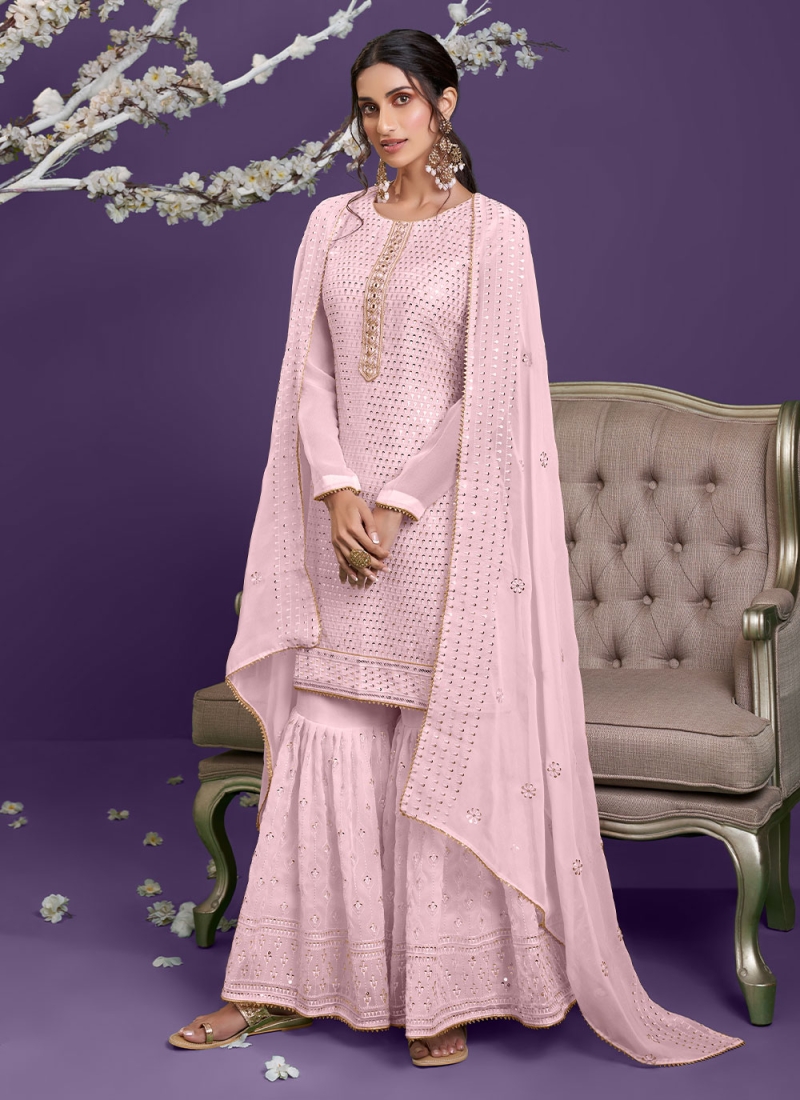 Compelling Handwork Georgette Designer Salwar Suit
