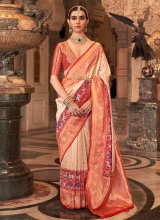 Compelling Meenakari Banarasi Silk Contemporary Style Saree