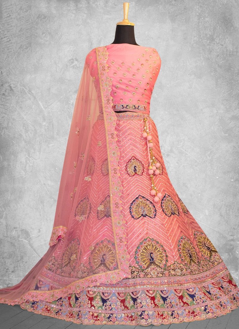 Congenial Peach Designer Lehenga Choli