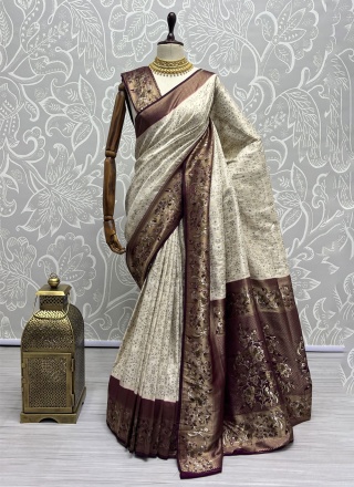 Cream Color Saree