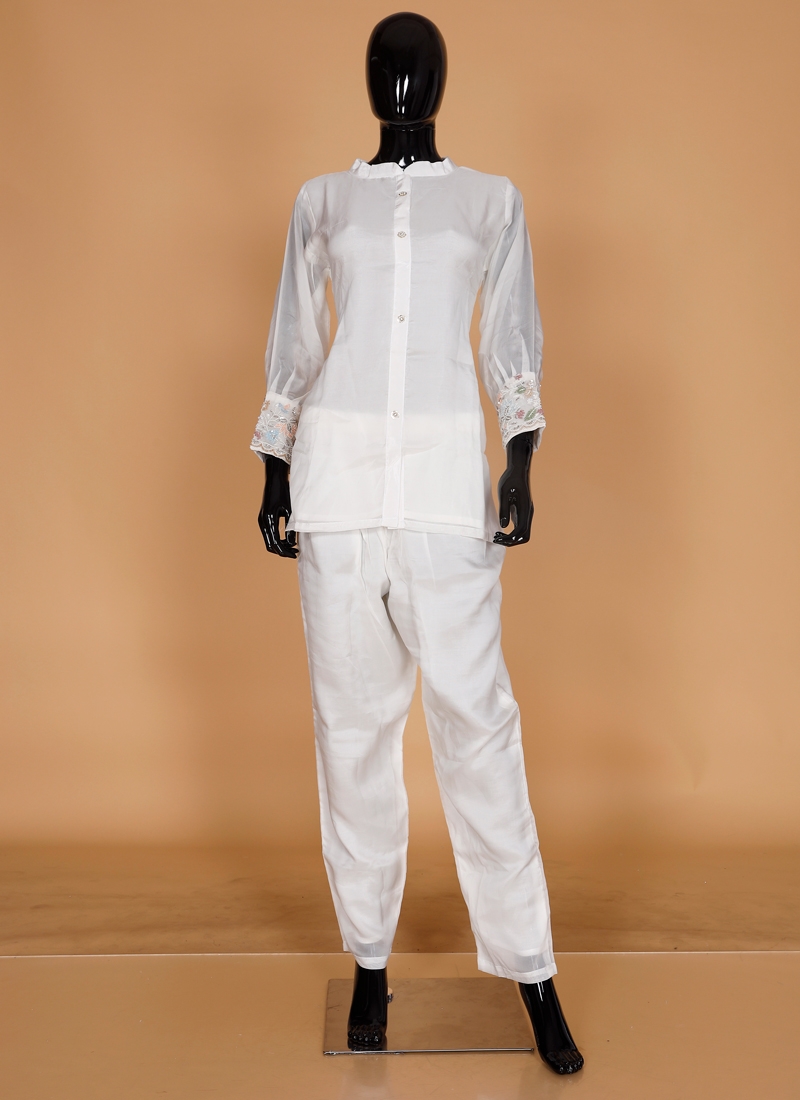 Crepe Silk Ceremonial Pant Style Suit