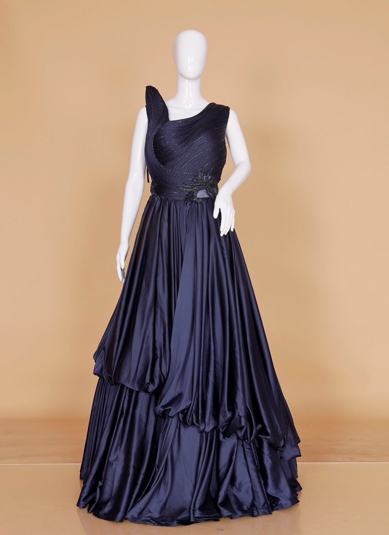 Crepe Silk Cut Dana Designer Gown