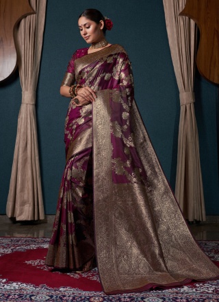 Customary Wine Designer Saree