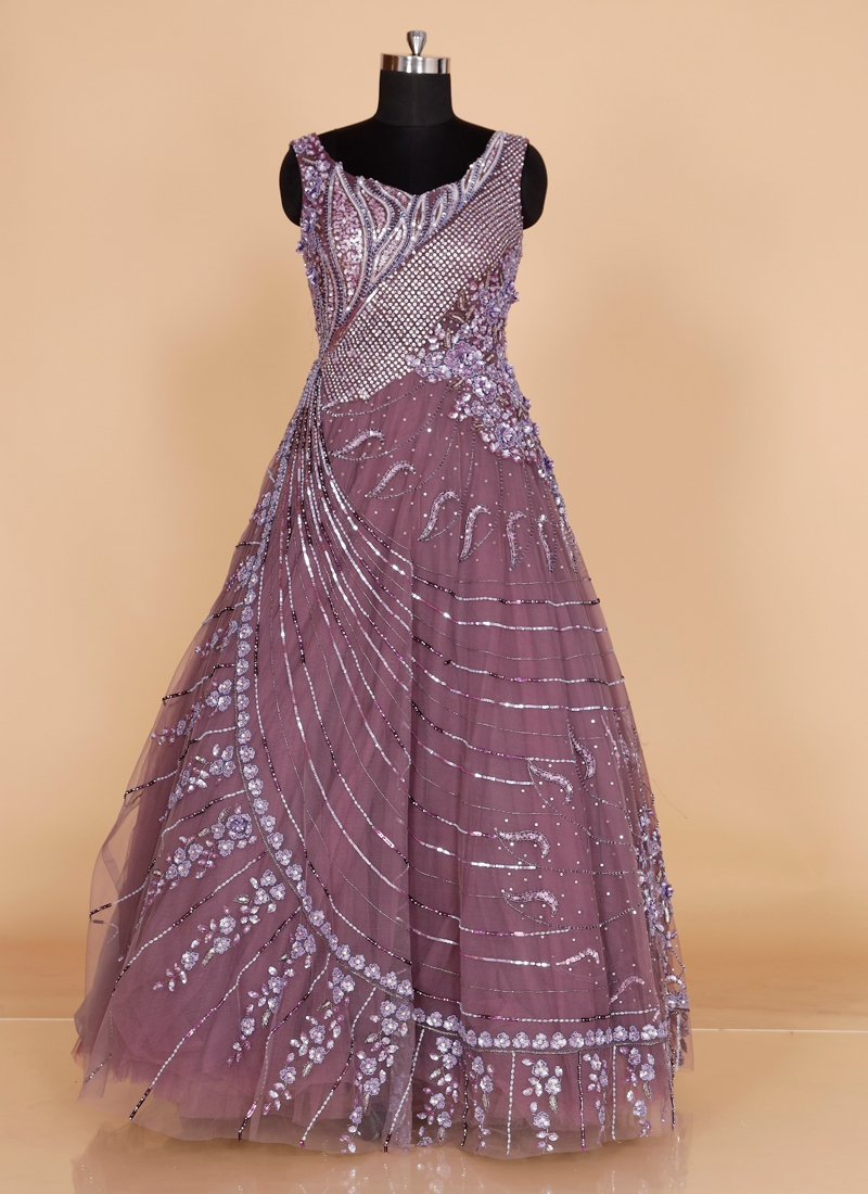 Heavy Gown for Engagement in Pink Colour