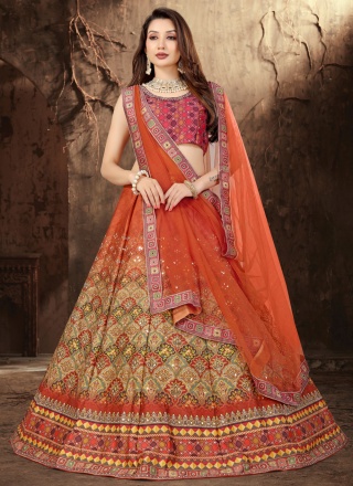 Dazzling Mirror Satin Lehenga Choli