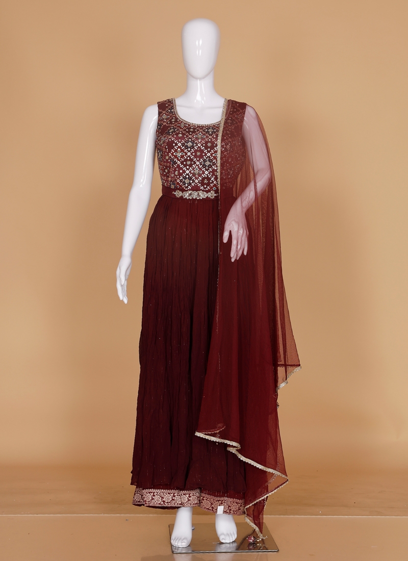 Debonair Diamond Work Anarkali Suit