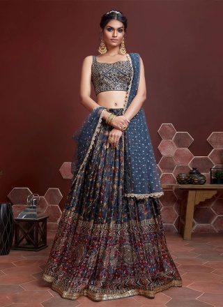 Deserving Chinon Embroidered Designer Lehenga Choli