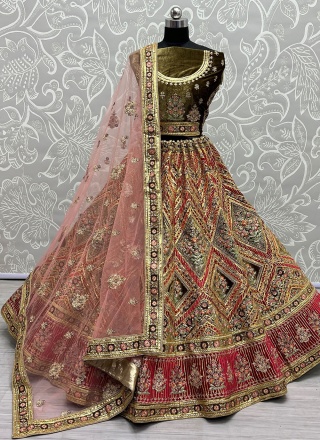 Diamond Velvet A Line Lehenga Choli in Multi Colour