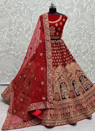 Dilettante Red Lehenga Choli