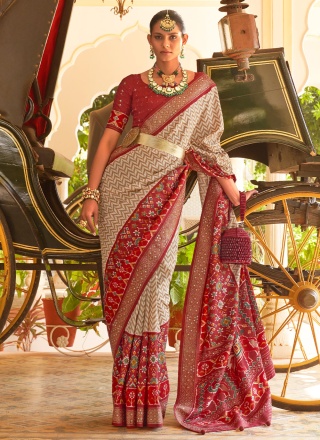 Dilettante Red Party Trendy Saree