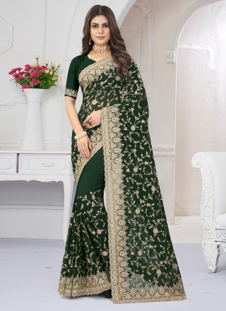 Distinctively Green Classic Designer Saree