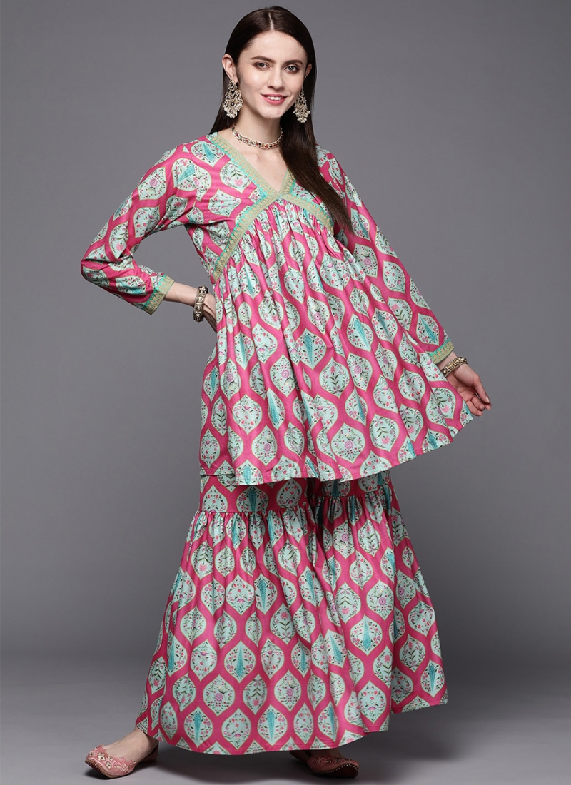 Multi Color Beautiful Printed Cotton Straight Kurti Online| www.dvanza.com