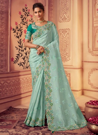 Elite Aqua Blue Saree