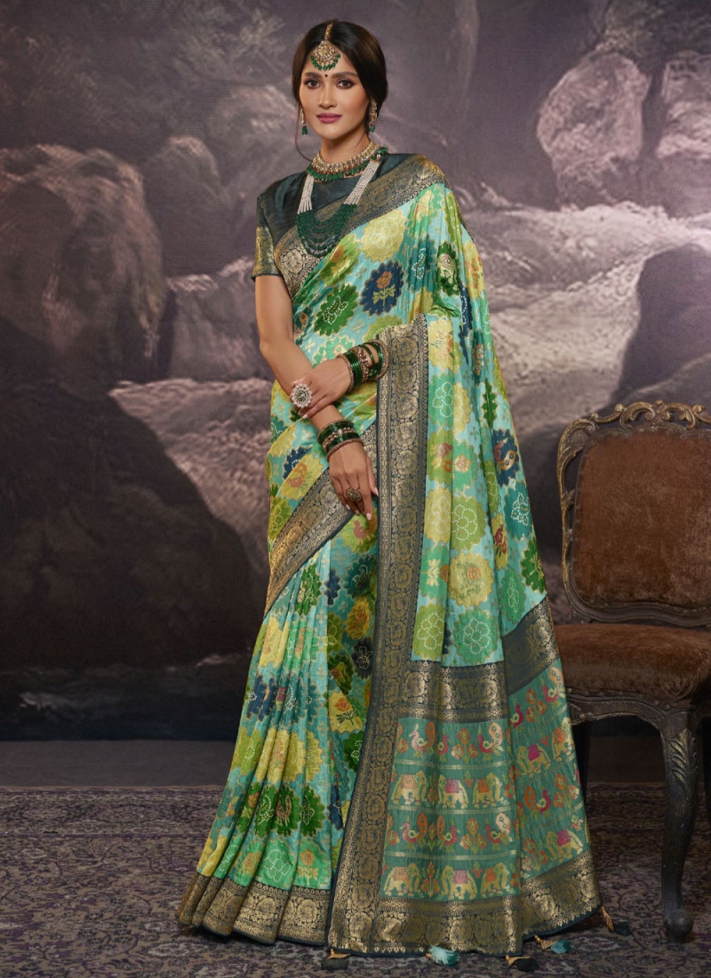 Elite Multi Colour Weaving Viscose Trendy Saree