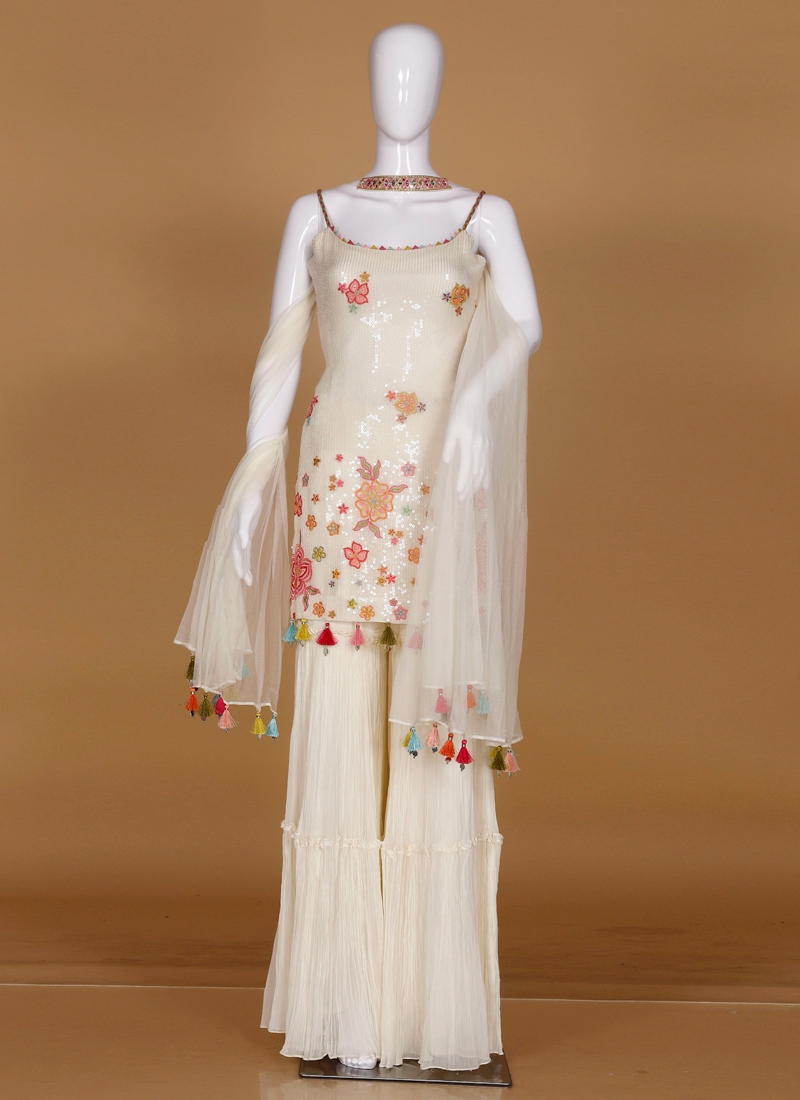 Embroidered Designer Palazzo Suit For Festival