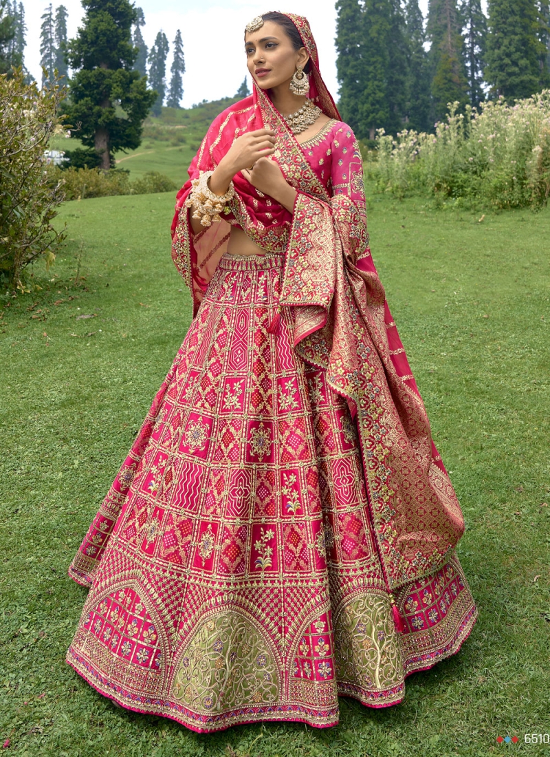 Embroidered Silk Trendy Lehenga Choli in Pink