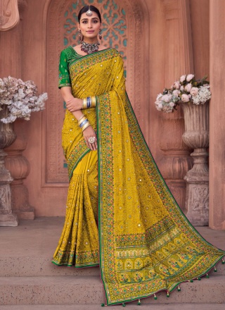 Enchanting Embroidered Silk Saree