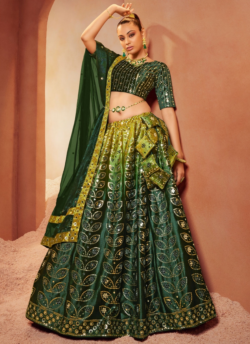 Enchanting Green Wedding Lehenga Choli