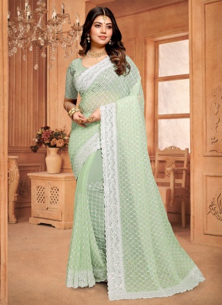 Enticing Georgette Embroidered Saree