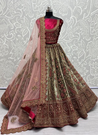 Entrancing Thread Velvet Lehenga Choli