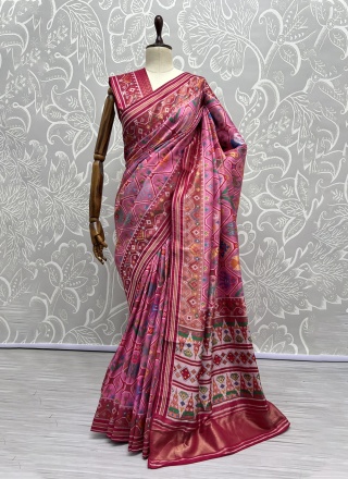 Ethnic Silk Pink Trendy Saree