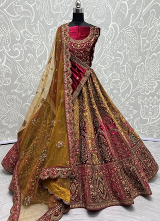 Ethnic Thread Velvet A Line Lehenga Choli