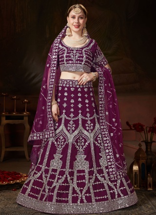 Exceeding Sequins Net Violet Designer Lehenga Choli