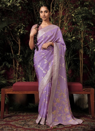Exotic Purple Ceremonial Trendy Saree
