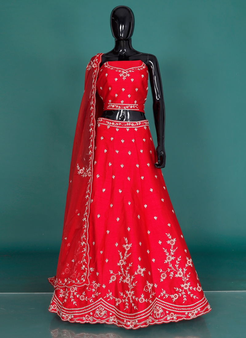 Exquisite Art Dupion Silk Diamond Work Designer Lehenga Choli