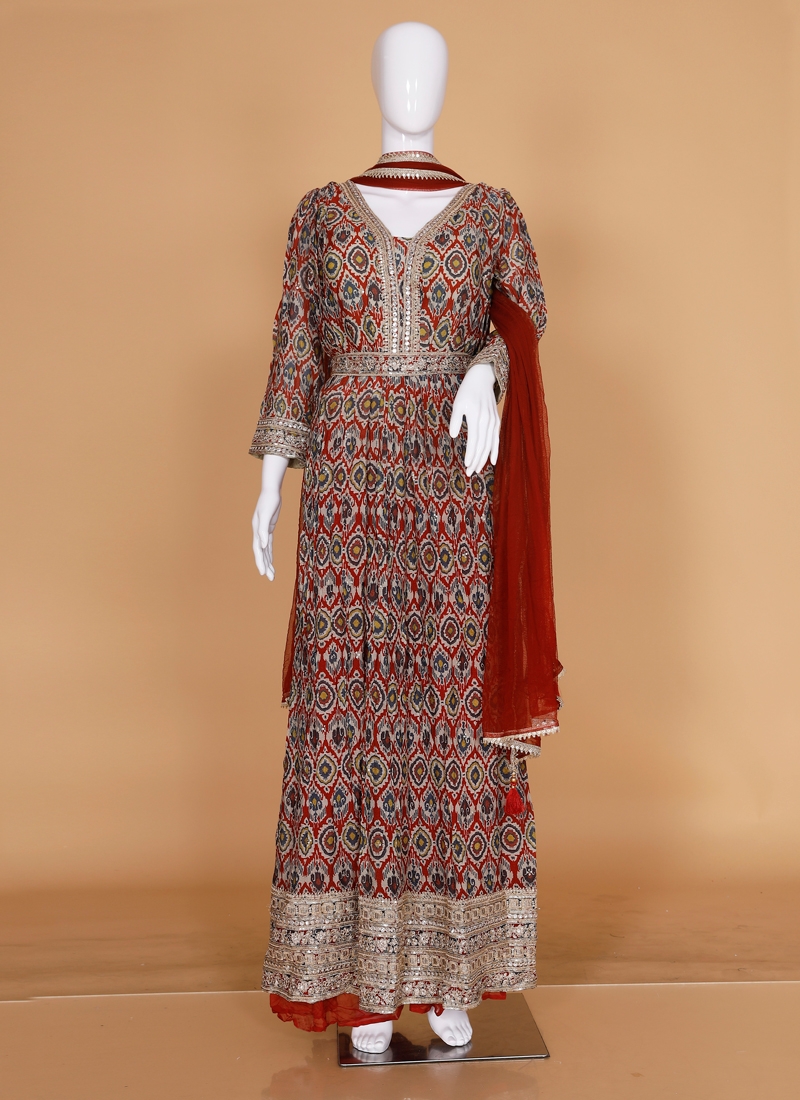 Exquisite Art Silk  Palazzo Designer Salwar Kameez