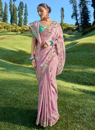 Exquisite Pink Party Designer Saree