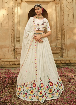 Exquisite Sequins Off White Trendy Lehenga Choli